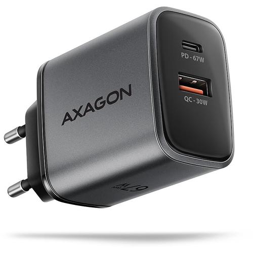 Incarcator retea AXAGON ACU-PQ67, GaN, 67W, USB-C,USB-A, Gri