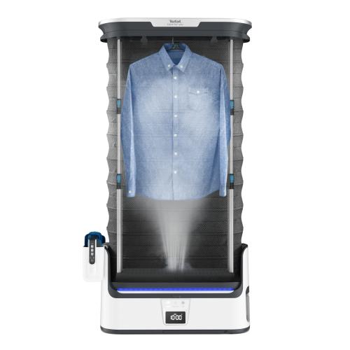 Aparat vertical automat cu aburi, de netezire a cutelor, igienizare si improspatare, Tefal Care For You YT4050E1, 1800W, abur variabil 65 g/min, 2L, detector rezervor gol, sistem anticalcar incorporat, ultra silentios (Alb/Gri)