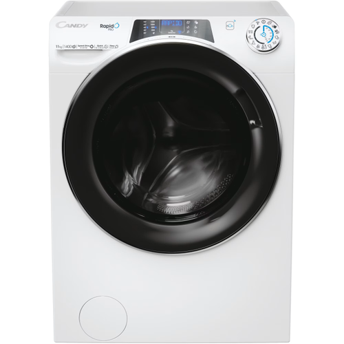 Masina de spalat rufe Candy Rapido Pro RP 4116BWMBC/1-S, 11 kg, 1400 RPM, Clasa A, Motor Inverter, Quick&Clean Technology, Steam Hygiene+, WiFi, Easy Iron+ (Alb)