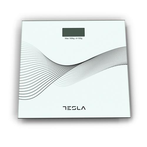 Cantar corporal Tesla BS103W, 180kg, baterii 2xAAA, 30x30cm, Alb