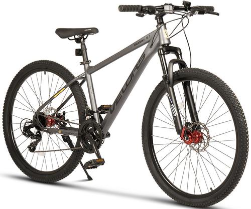 ﻿Bicicleta MTB Velors Rambler V27311A, roti 27.5inch, 21 viteze, Sistem de franare mecanic pe disc, cadru 431mm, Gri/Negru