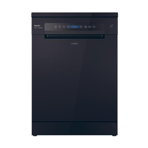 Masina de spalat vase independenta Candy Rapido CF 5C6F0B, 15 seturi, 8 programe, Clasa C, Wi-Fi, Wash & Dry 35', Motor Speed-Drive Inverter, Automatic Open Door, 60 cm (Negru)​