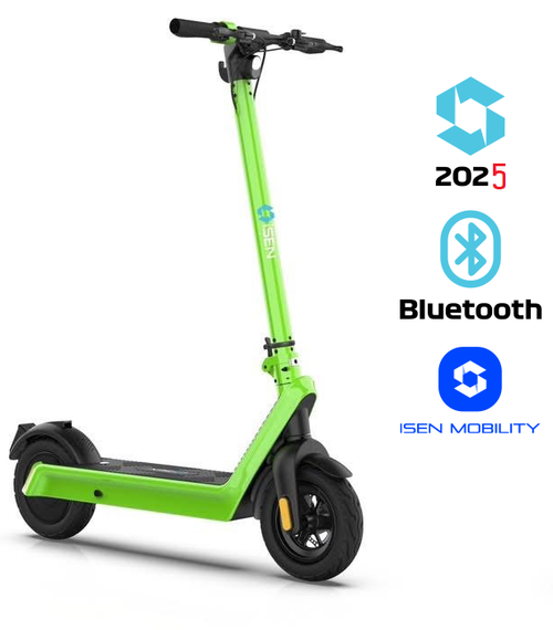 Trotineta electrica pliabila iSEN X9 Plus 2025, Bluetooth, roti 10inch, motor 850W, autonomie maxima 65km, viteza 40km/h, baterie detasabila 15.6Ah (Verde)
