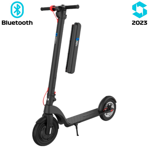 Trotineta electrica pliabila iSEN X8 2023, roti 10inch, motor 350W, autonomie maxima 45km, viteza pana la 25km/h, baterie detasabila (Negru)