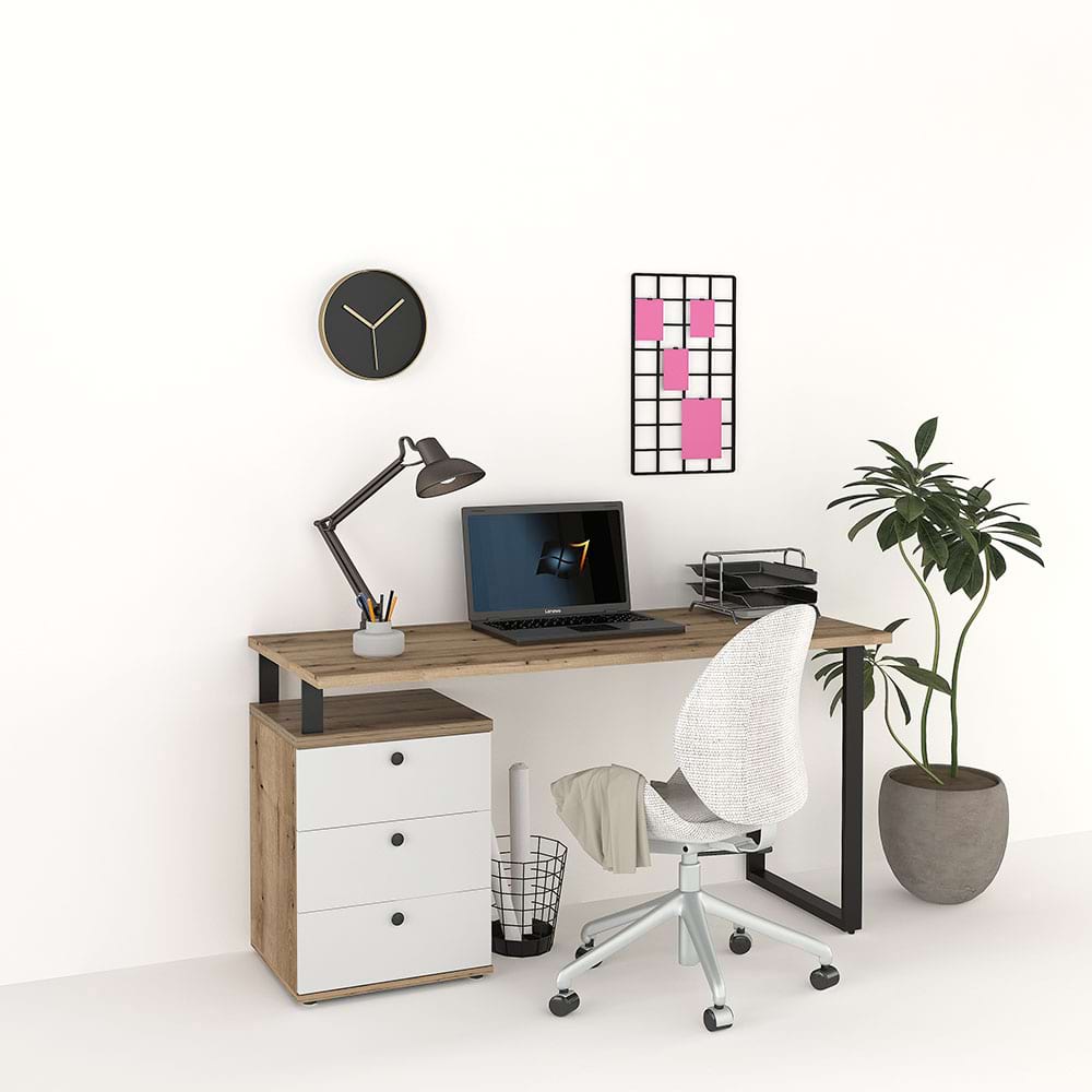 Birou calculator STUDIO 140cm cu 3 sertare