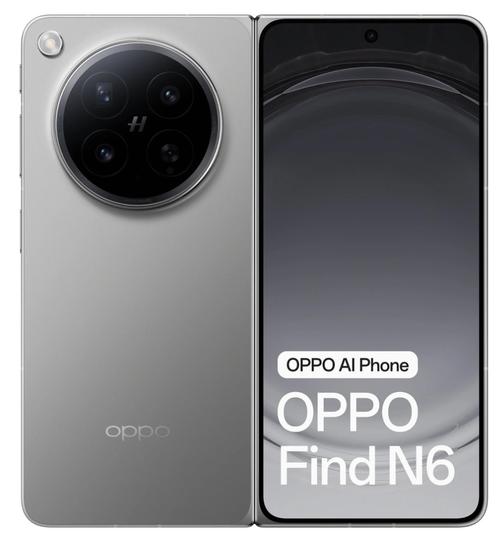 Telefon Mobil Oppo Find N6, Procesor Qualcomm SM8850-AC Snapdragon 8 Elite Gen 5 Octa-Core, Ecran Pliabil LTPO OLED 8.12inch, 16GB RAM, 512GB Flash, Camera Tripla 200+50+50MP, Wi-Fi, 5G, Dual Sim, Android (Gri)