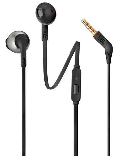 Casti Stereo JBL T205, Microfon (Negru)