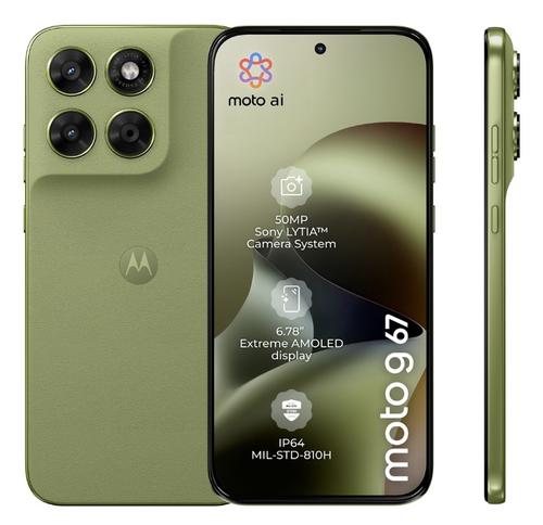 Telefon Mobil Motorola Moto G67, Procesor Mediatek Dimensity 6300 Octa-Core, AMOLED Touchscreen 6.78inch, 4GB RAM, 256GB Flash, Camera Duala 50 + 8 MP, Wi-Fi, 5G, Dual Sim, Android (Verde)