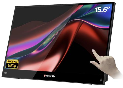 Monitor Tactil Portabil IPS LED Verbatim 15.6inch Light, Full HD (1920 x 1080), mini HDMI, Boxe (Negru)