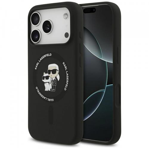 Husa MagSafe pentru Apple iPhone 17 Pro, Karl Lagerfeld, Ring Karl&Choupette, Neagra
