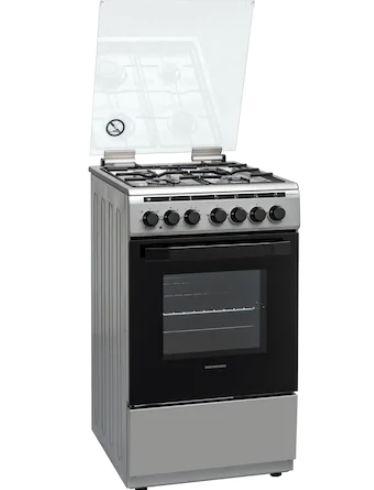 Aragaz mixt Heinner HFSC-V60LITGC-SS, Cuptor electric, 4 Arzatoare gaz, 50 cm (Inox)