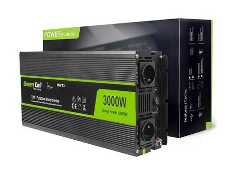 Invertor de tensiune 3000W/6000W 12V la 230V Volt USB DC AC Unda sinusoidala pura Green Cell
