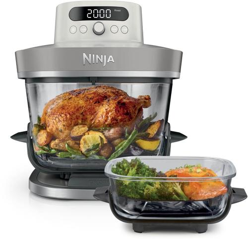 Friteuza cu aer cald Ninja AS101EULG Crispi Pro 7in1 XL, Recipient sticla 5.7 L si 2.3 L, 7 programe, 2050 W (Bej)