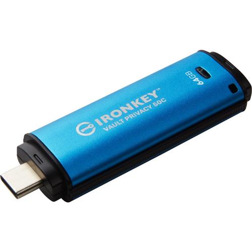 Stick USB Kingston IronKey Vault Privacy 50C Series AES-256 Encrypted, 64GB