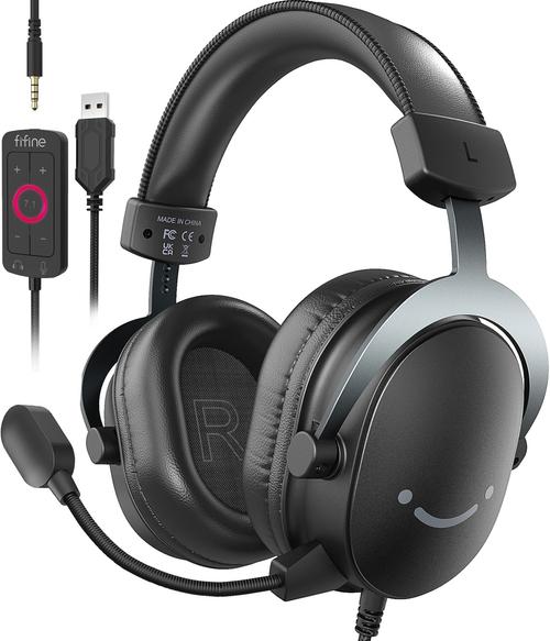 Casti gaming Fifine H9, sunet surround 7.1, microfon, USB, Jack 3,5 mm, Negru