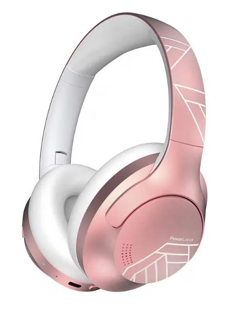 Casti Wireless PowerLocus P3, Bluetooth 5.3, Microfon, 40mm (Roz/Auriu)