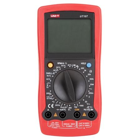 Multimetru digital UNI-T UT107, Testare diode, Masurare continuitate, ecran LCD