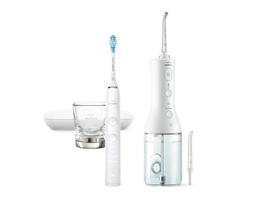 Periuta de dinti electrica Philips Sonicare DiamondClean 9000 HX3886/41, 3 viteze, 4 moduri periere Irigator bucal (Alb)