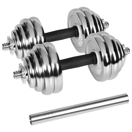 Set gantere reglabile Rebel Active RBA-2326-30, 30 kg (Argintiu)