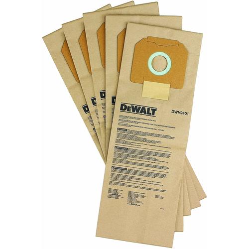 Set 5 saci hartie pentru aspirator Dewalt DWV902, DWV9401-XJ