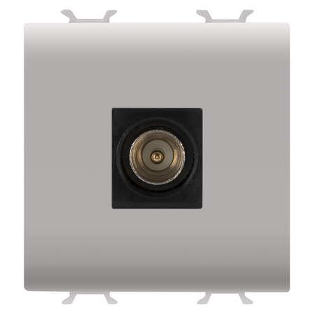 PRIZA TV COAXIALA, ECRANARE CLASA A - CONECTOR TATA IEC 9,5 MM - DIRECT - 2 MODULE - BEJ SATINAT NATURAL - CHORUSMART