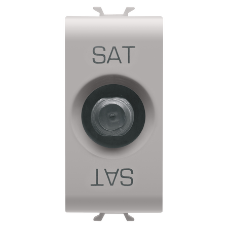 PRIZA COAXIALA TV/SAT, ECRANARE CLASA A - CONECTOR F MAMA - DIRECTA CU TRECERE DE CURENT - 1 MODUL - BEJ SATINAT NATURAL - CHORUSMART