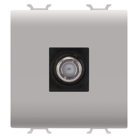 PRIZA TV COAXIALA, ECRANARE CLASA A - CONECTOR F MAMA - DIRECT - 2 MODULE - BEJ SATINAT NATURAL - CHORUSMART