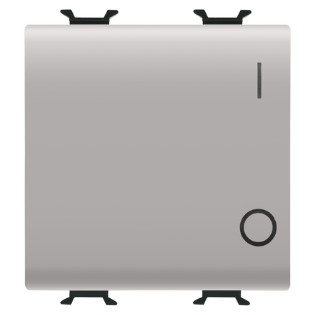 ÎNTRERUPATOR UNIDIRECTIONAL 2P 250V C.A. - 16AX - BUTON NEUTRU - SIMBOL 0/1 - 2 MODULE - SATIN NATURAL BEJ - CHORUSMART