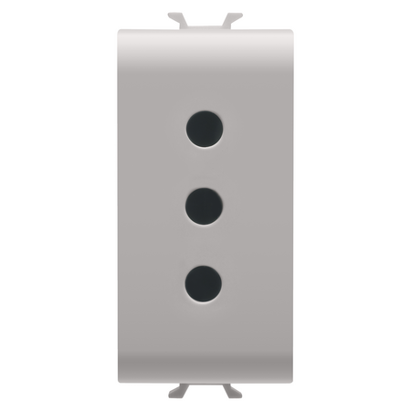 PRIZA STANDARD ITALIANA 250V c.a. - 2P+E 10A - P11 - 1 MODUL - BEJ SATINAT NATURAL - CHORUSMART