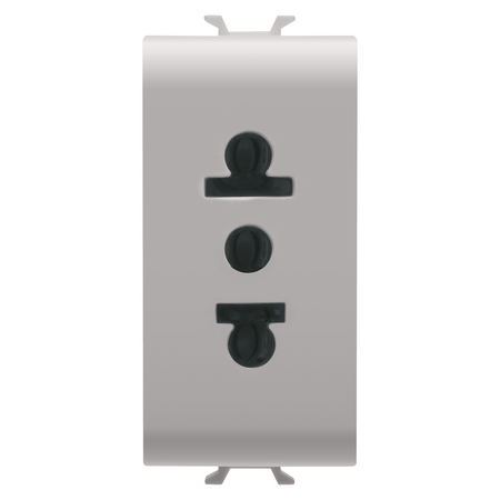 PRIZA STANDARD EURO-AMERICANA 250/125V c.a. - 2P+E 15A - 1 MODUL - BEJ SATINAT NATURAL - CHORUSMART