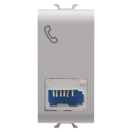 PRIZA TELEFONICA STANDARD BRITANICA - 6 CONTACTE - TERMINALE CU ÎNSURUBARE - 1 MODUL - BEJ SATINAT NATURAL - CHORUSMART