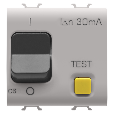 ÎNTRERUPATOR DE CURENT REZIDUAL CU PROTECTIE LA SUPRACURENT - CARACTERISTICA C - CLASA A - 1P+N 6A 230VAC 30MA - 2 MODULE - BEJ SATINAT NATURAL - CHORUSMART