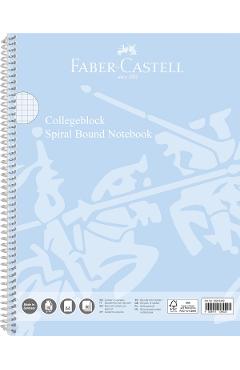 Caiet matematica A4 cu spira 80 file. Bleu Sky