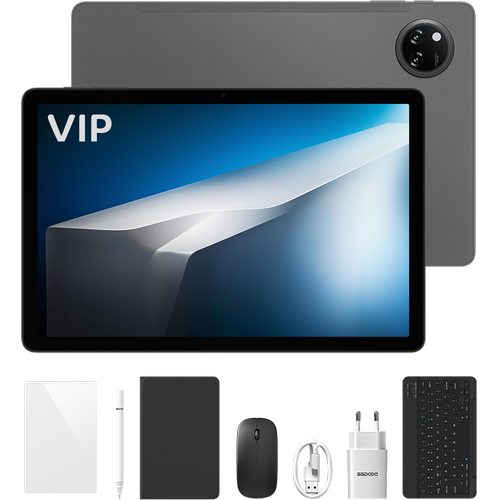 Tableta Doogee Tab A9 Pro+ VIP, Procesor Unisoc T7200 Octa-Core, Ecran IPS 90Hz 11inch, 6GB RAM, 128GB Flash, Wi-Fi, Bluetooth, 13MP, Android 15 (Gri)