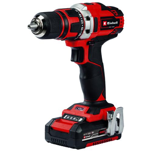 Masina de gaurit / surubelnita fara fir Einhell Power X-Change TE-CD 18/40-1 Li (2x1,5 Ah), 18 V, 2 acumulatori 1.5 Ah inclus, 40 Nm, 21 trepte