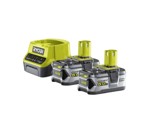 Set, Ryobi, 2 x acumulatori Li-ion ONE+ 5.0 Ah + incarcator, RC18120-250