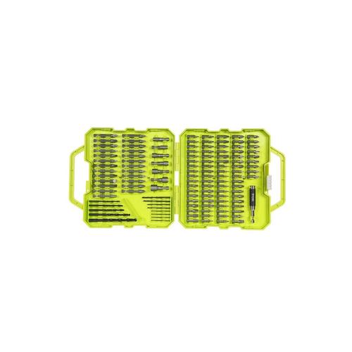 Set de 127 accesorii pentru gaurire si insurubare Ryobi, RAK127DDSD, cu biti, burghie si chei