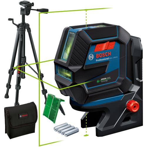 Nivela laser multifunctionala Bosch Professional 0601066M01, 50 m domeniu maxim lucru, ± 0.3 mm/m precizie lucru, ± 4° domeniu autonivelare, IP 64, husa, suport rotativ RM 10, placuta vizare laser, 4 baterii AA, stativ constructii BT 150 Pr