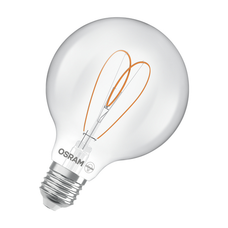 Bec LED Ledvance (Osram)  Vintage 1906 Globe 95 60 Heart Filament DIM 7,2 W 927 Clear E27, 806 lm, 2700 K, 300°, transparent, dimabil