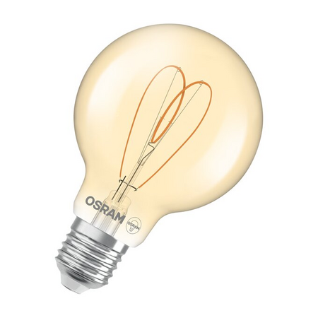 Bec LED Ledvance (Osram)  Vintage 1906 Globe 80 60 Heart Filament DIM 8 W 922 Gold E27, 806 lm, 2200 K, 300°, auriu, dimabil