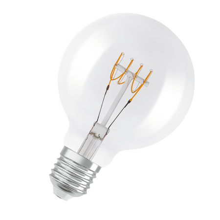 Bec LED Ledvance (Osram)  Vintage 1906 Globe 95 40 Filament DIM 4,8 W 827 Clear E27, 470 lm, 2700 K, 320°, transparent, dimabil