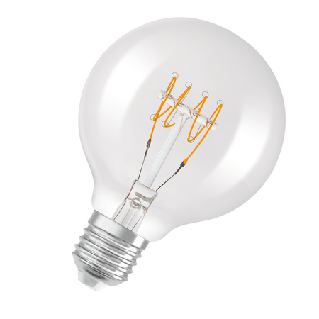 Bec LED Ledvance (Osram)  Vintage 1906 Globe 80 40 Filament DIM 4,8 W 827 Clear E27, 470 lm, 2700 K, 320°, transparent, dimabil