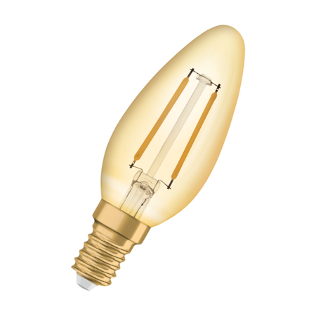 Bec LED Ledvance (Osram)  Vintage 1906 Classic B 22 Filament 2,5 W 824 Gold E14, 220 lm, 2400 K, 300°, auriu