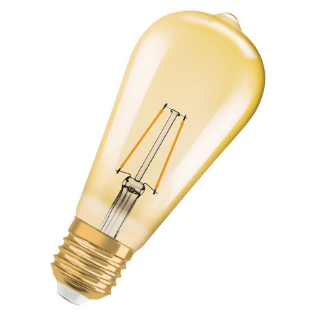 Bec LED Ledvance (Osram)  Vintage 1906 Edison 22 Filament 2,5 W 824 Gold E27, 220 lm, 2400 K, 300°, auriu