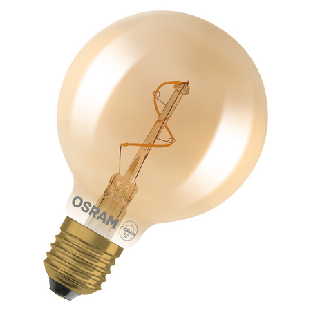 Bec LED Ledvance (Osram)  Vintage 1906 Globe 80 Spiral Filament 1,8 W 822 Gold E27, 30 lm, 2200 K, 320°, auriu