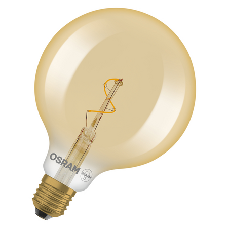 Bec LED Ledvance (Osram)  Vintage 1906 Globe 125 Spiral Filament 1,8 W 822 Gold E27, 30 lm, 2200 K, 320°, auriu