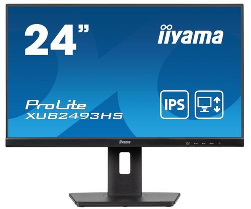 Monitor IPS LED Iiyama 23.8inch XUB2493HS-B6, Full HD (1920 x 1080), HDMI, DisplayPort, Boxe, Pivot, 100 Hz, 05 ms (Negru)