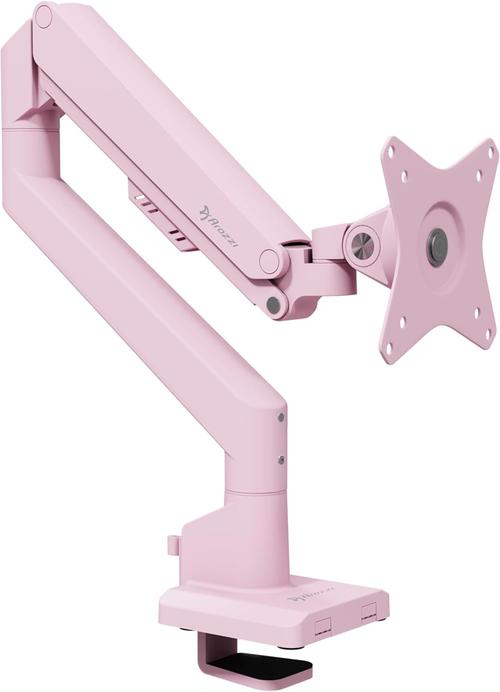 Suport de birou pentru monitor Arozzi Alzare Neo, 17inch-49inch, max 9 kg, VESA 75 x 75 / 100 x 100 (Roz)