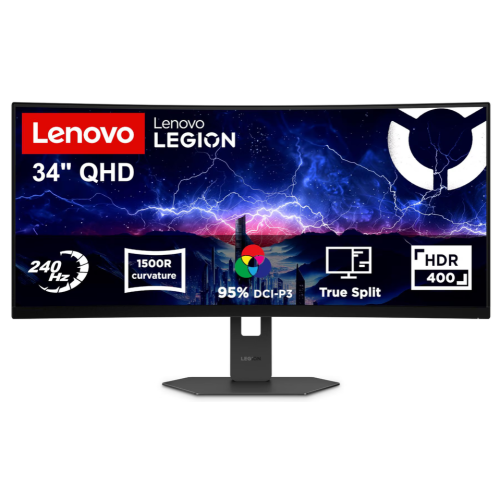 Monitor LED Lenovo Gaming Legion 34W-2c, Curbat 34inch UWQHD VA, 0.5 ms, 240 Hz, HDR, FreeSync Premium