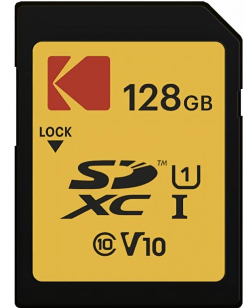 Card Memorie SDXC Kodak Premium Performance, 128Gb, Clasa 10 / UHS-1 U1 EKMSD128GXC10K
